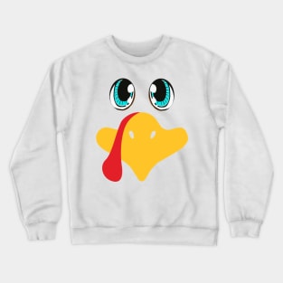 Cute Turkey Face Thanksgiving I'm Thankful Family Costume Crewneck Sweatshirt